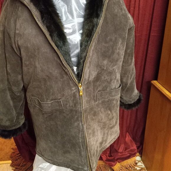 JLC Reversible leather faux fur coat - Picture 4 of 9